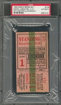 1924 World Series Game 1 Ticket Stub From 10/4/1924 (PSA)